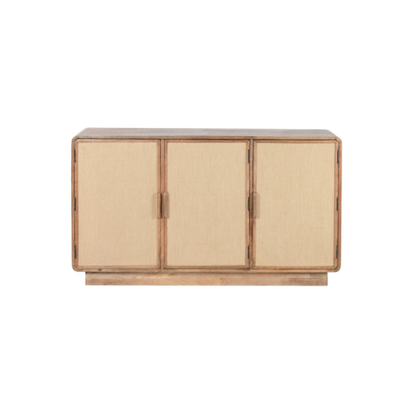 Este elegante aparador combina la calidez de la madera de mango con la textura natural del yute trenzado, creando una pieza decorativa que aporta autenticidad, frescura y estilo a cualquier estancia. Su diseño limpio y equilibrado encaja perfectamente en ambientes mediterráneos, naturales, boho o nórdicos.