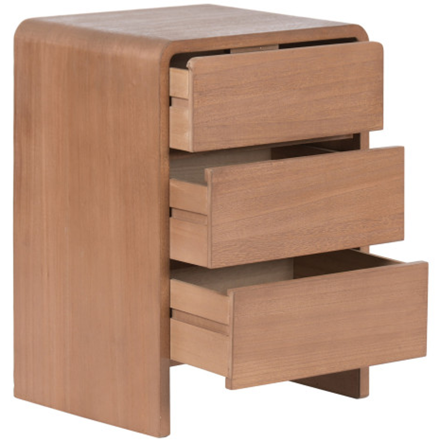 MESITA NOCHE PAULOWNIA 3 CAJONES