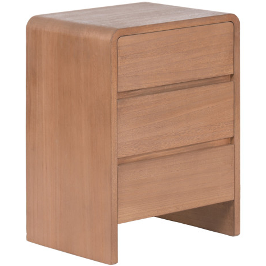 MESITA NOCHE PAULOWNIA 3 CAJONES