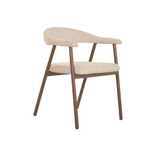 Silla de comedor M&oacute;naco beige y marr&oacute;n &ndash; Pack de 2