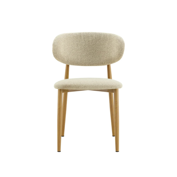 Pack de 2 sillas de comedor Oslo beige con estructura efecto madera &ndash; La Casa de Carmen