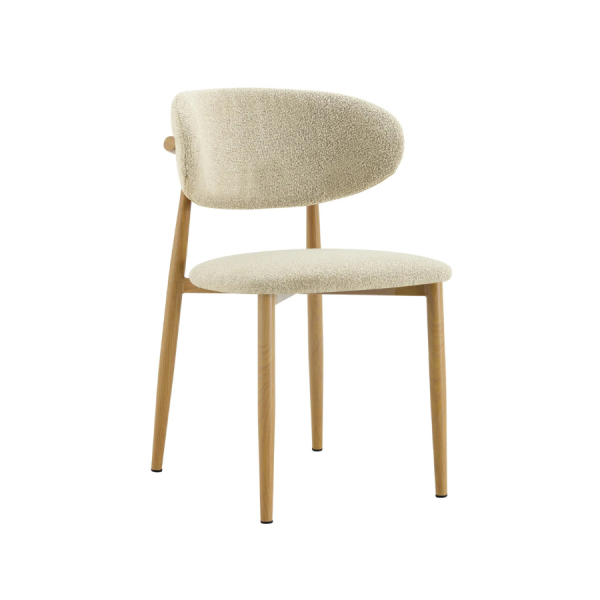 Pack de 2 sillas de comedor Oslo beige con estructura efecto madera &ndash; La Casa de Carmen